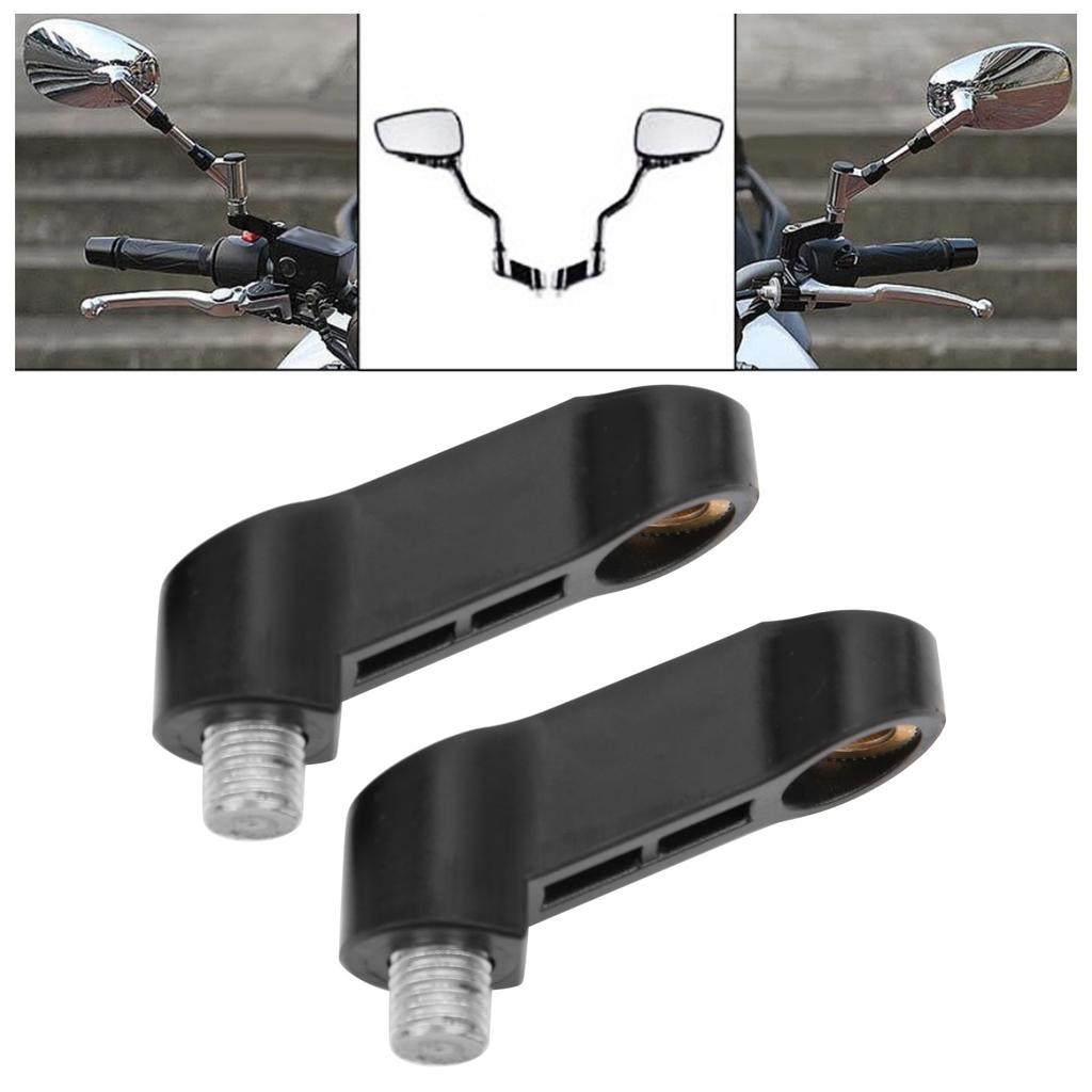2pcs 0.4in M10 Motorcycle Mirror Riser Spacers Extension Adapter Accessory