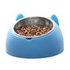 Миска для корма и воды для домашних животных из нержавеющей стали, съемная, противоскользящая, мультяшная форма, миска для кормления собаки и кошки, синяя форма собаки