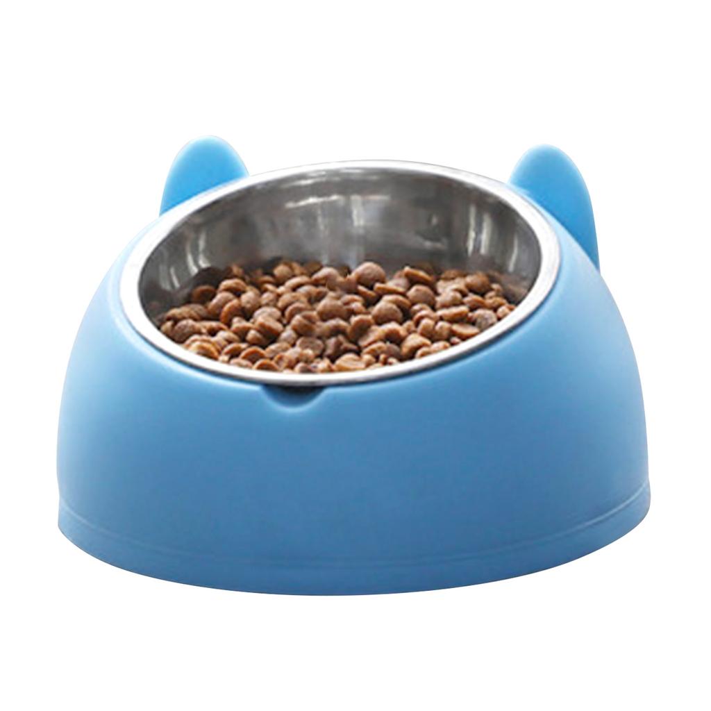 Pet Food Water Bowl Stainless Steel Detachable Prevent Slip Cartoon Shape Dog Cat Feeding BowlBlue Dog Shape