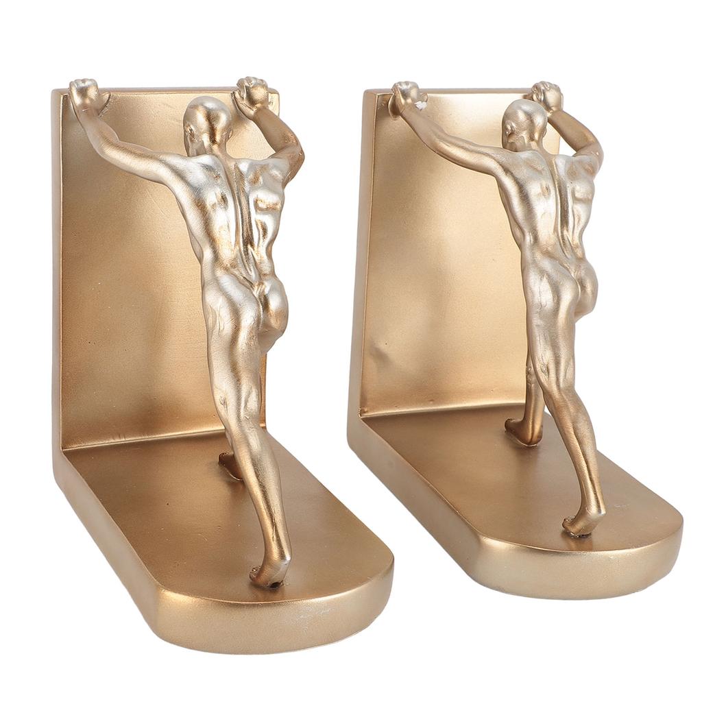 1 Pair Man Decorative Book Ends Art Bookend Decorations for Home Office Desk Bookshelf Study