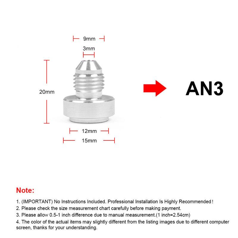 CNSPEED AN6 AN8 AN10 AN12 AN16 AN20 Aluminum Nitrous Hose Fitting Male Billet Straight Male Weld Fitting Adapter Weld Bung