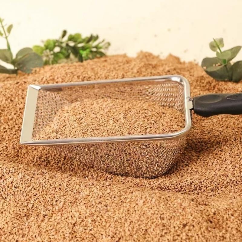 Reptile Sand Stainless Steel Fine Mesh Reptile Substrate Metal Sand Shovel Terrarium Substrate Durable Litter Cleaner