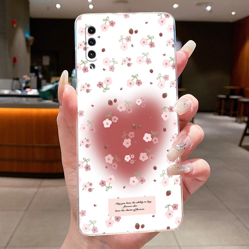 Case For Samsung Galaxy A50 A50s A505F A507FN Back Cover A30s A307F Casing Aesthetic Butterfly Flowers Clear Silicone Phone Case