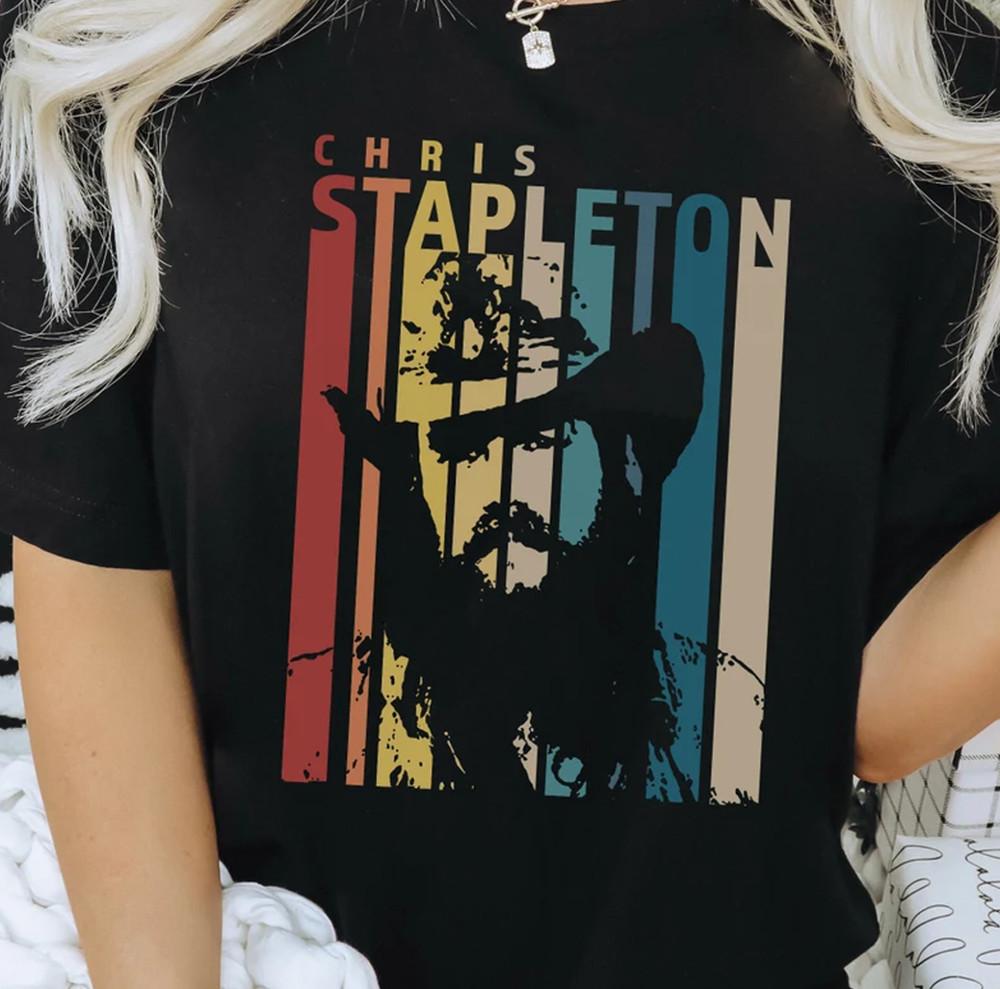 Футболка Chris Stapleton Топы Футболка Черная Унисекс Футболка Все Размеры S-4XL с коротким рукавом