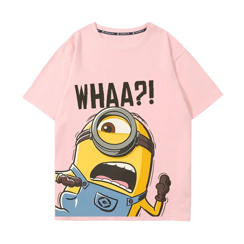 MINISO Футболка с принтом аниме и мультфильма «Губка Боб» для детей и подростков, летняя, смешная, с круглым вырезом, футболка, одежда с коротким рукавом для мальчиков и девочек