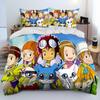 Digimon Adventure Монстр Мультфильм Комплект постельного белья,Пододеяльник Комплект для кровати Покрывало Наволочка,Комплект постельного белья размера кинг, квин