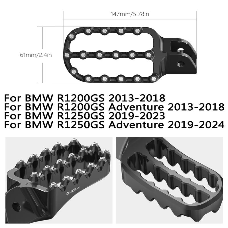 For 2013-2018 BMW R1200GS Adventure R1200GS Footpegs Foot Pedal Footrests for BMW R1250GS 2019-2023 R1250GS Adventure 2019-2024