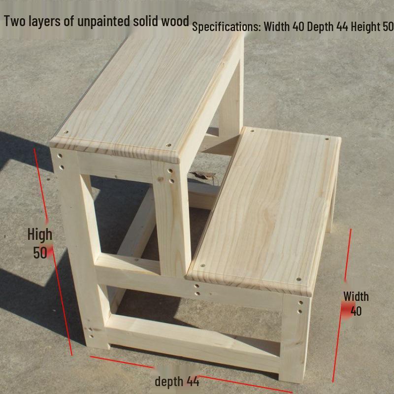 Компактная складная стремянка из массива дерева для дома