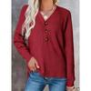 Women S Loose Fit V Neck Button Knit Sweater Casual Autumn Winter Top