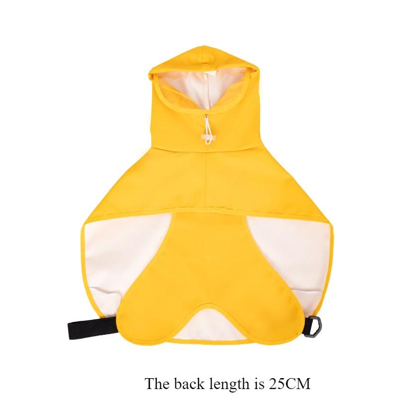 Dog Clothes PU Waterproof Jacket Dog Raincoat Pet Supplies Waterproof Outdoor Can Tow Dog Cloak and Rain Cloak Pet Clothing Casual Stomach Protection