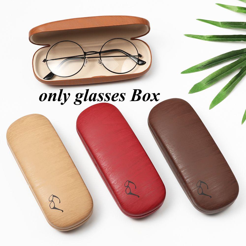 Мужской Женский Деревянный Зернистый Кожа PU Футляр для Очков Жесткий Набор Держатель Чехол для Очков Чехол для Очков для Чтения