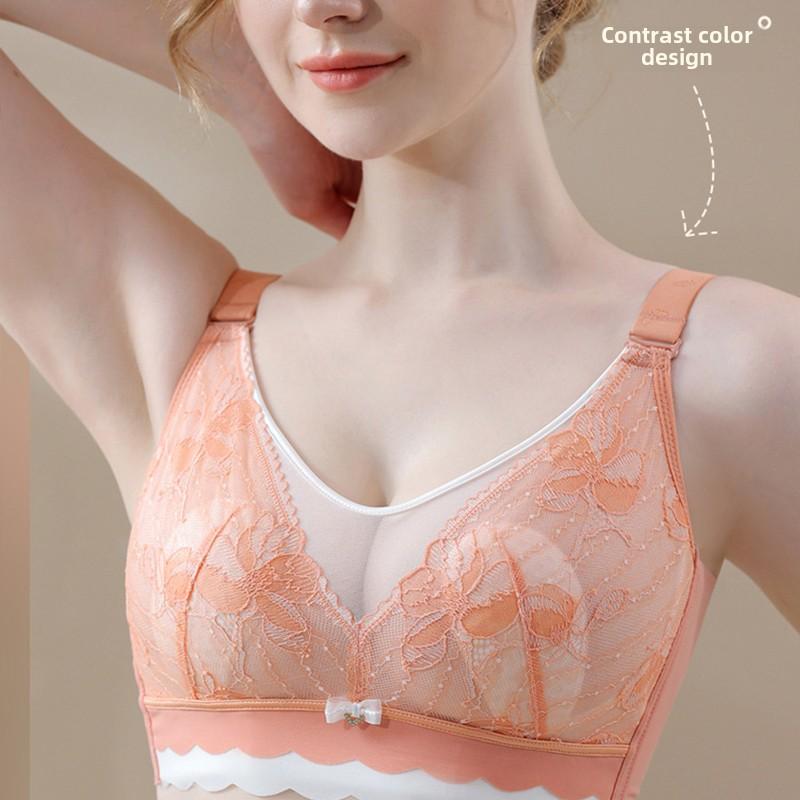 Новое нижнее белье большого размера без губки, большая грудь выглядит маленькой, ультратонкий бюстгальтер с заячьими ушками, бесшовная сборка и антипровисающий бюстгальтер