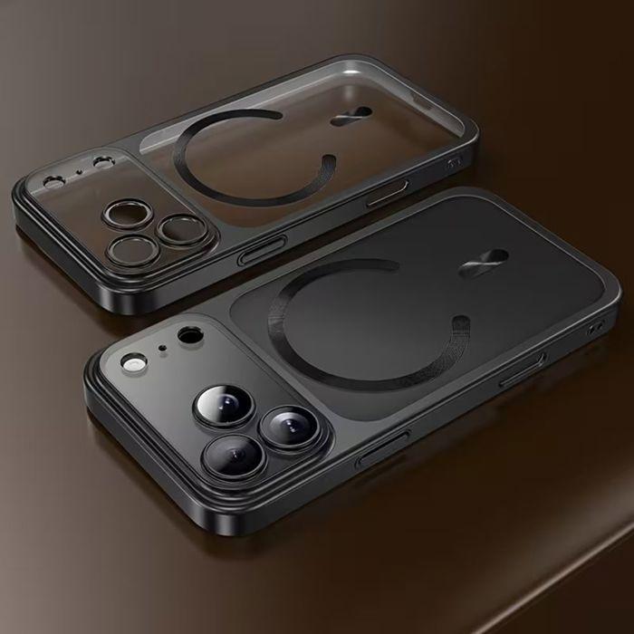 Coque + 2 Verres Trempés pour iPhone 18 Pro, Protection avec Anneau Magnétique - Contour Noir