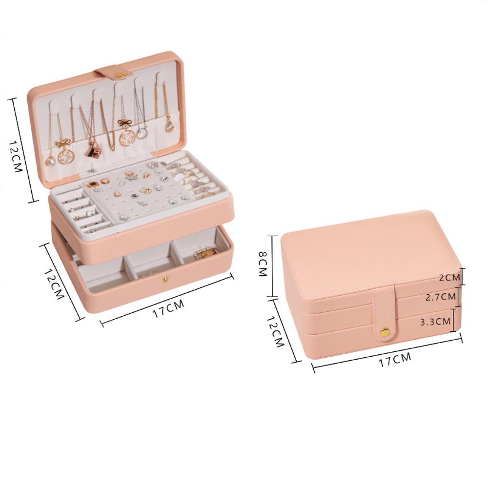 Многослойная кожаная шкатулка для хранения ювелирных изделий, дорожный футляр для хранения ювелирных изделий для женщин, для серег, колец, ожерелья, подарок на День матери, Рождество