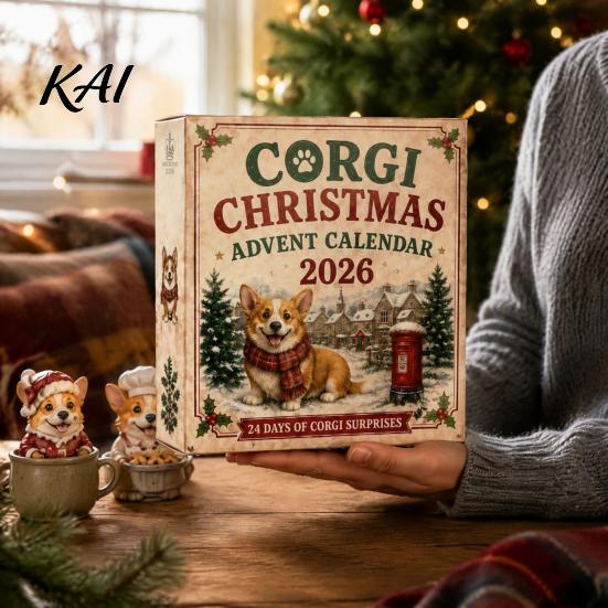24 Days of Christmas Surprises Advent Calendar 2026 with Mini Corgi Figurines, for Girls Holiday Countdown Kids Dog Lovers, Cute Ornaments Lovers Gift