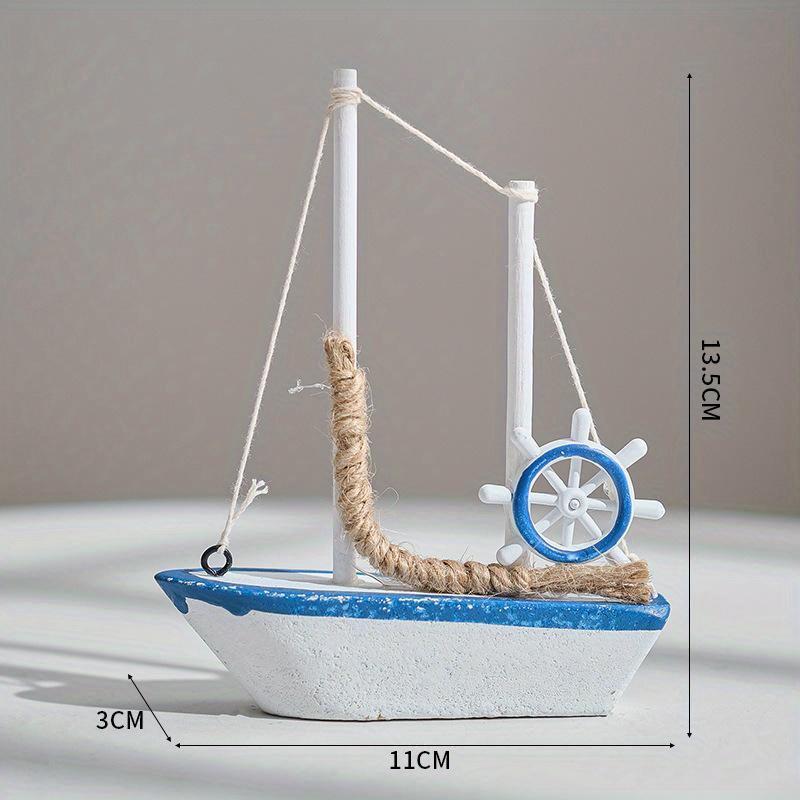 1pc Mini Marine Nautical Ship Sailing Boat Wood Crafts Ornaments Party Room Home Decoration