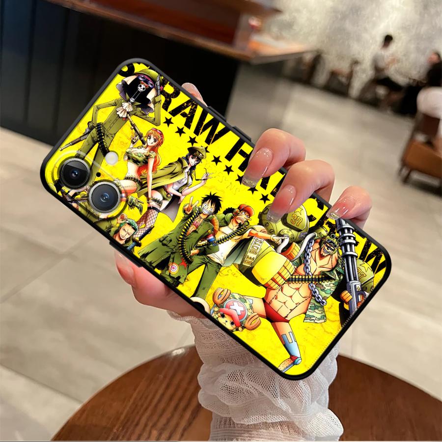 Чехол One Piece Король Луффи Каидо для iPhone 7 8 XS Max 17Air 13 12 11 17 Pro Max XR 15 16 14 Plus Черный Мягкая Накладка на Телефон