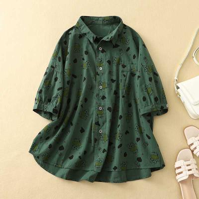 Рубашка с короткими рукавами женская новая стильная свободная рубашка с изогнутым рисунком коровы и граффити с короткими рукавами