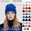 100% Merino Wool Beanie Winter Women Men Boys Girls Crochet Skullies Hat Solid Color Autumn Knitted Beanies Caps