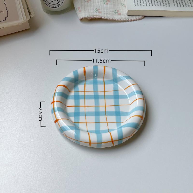 Cute Korean Ceramic Plate Unique Plate For Cake Food Dinner Breakfast Dessert Salad Decorative Dish Table Decorations