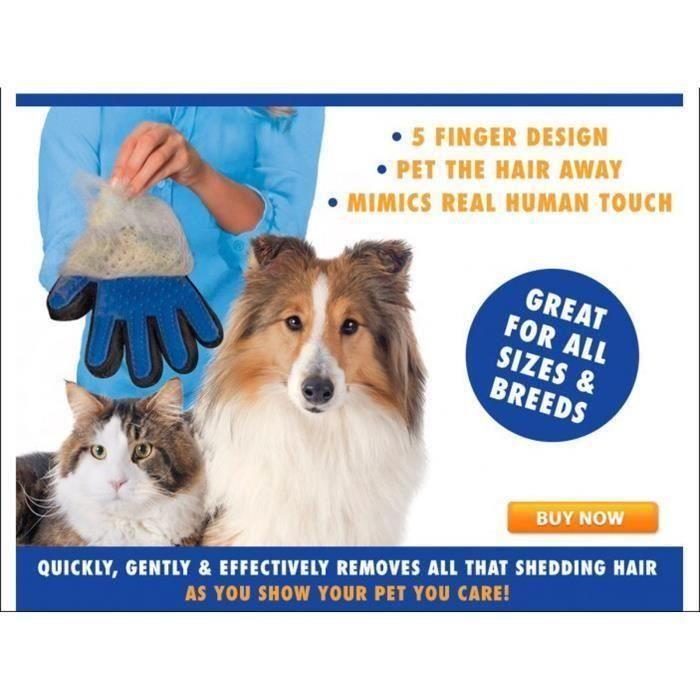 Gant de toilettage - Gant à picots doux - Brossage - Massage - Pour chien et chat