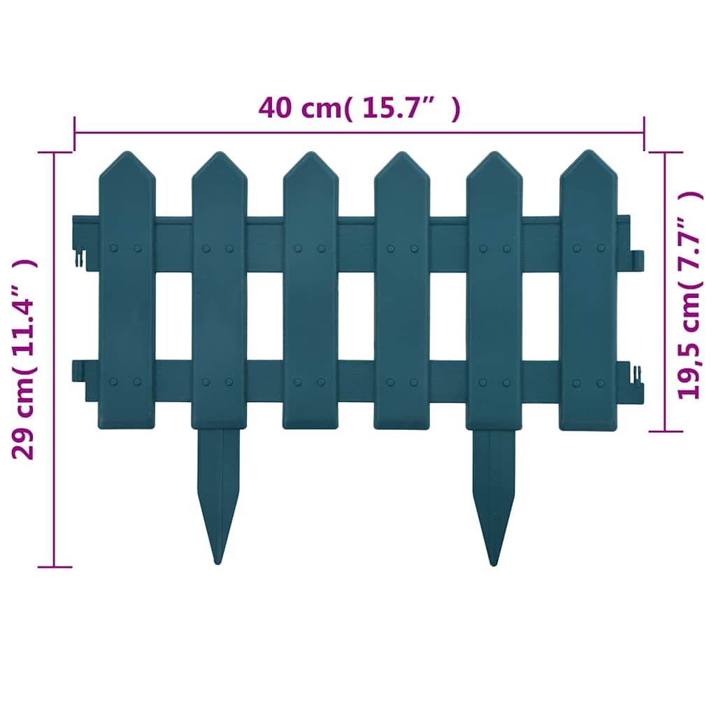 Lawn Edging 25 pcs Green 10 m PP