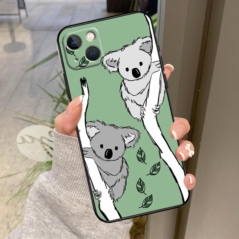 Мультяшный Рисунок Животное Коала Чехол Для iPhone 17 Air 16 15 14 13 11 12 Pro Max Plus 12 13 Mini 16e 17 Pro Max Задняя Крышка