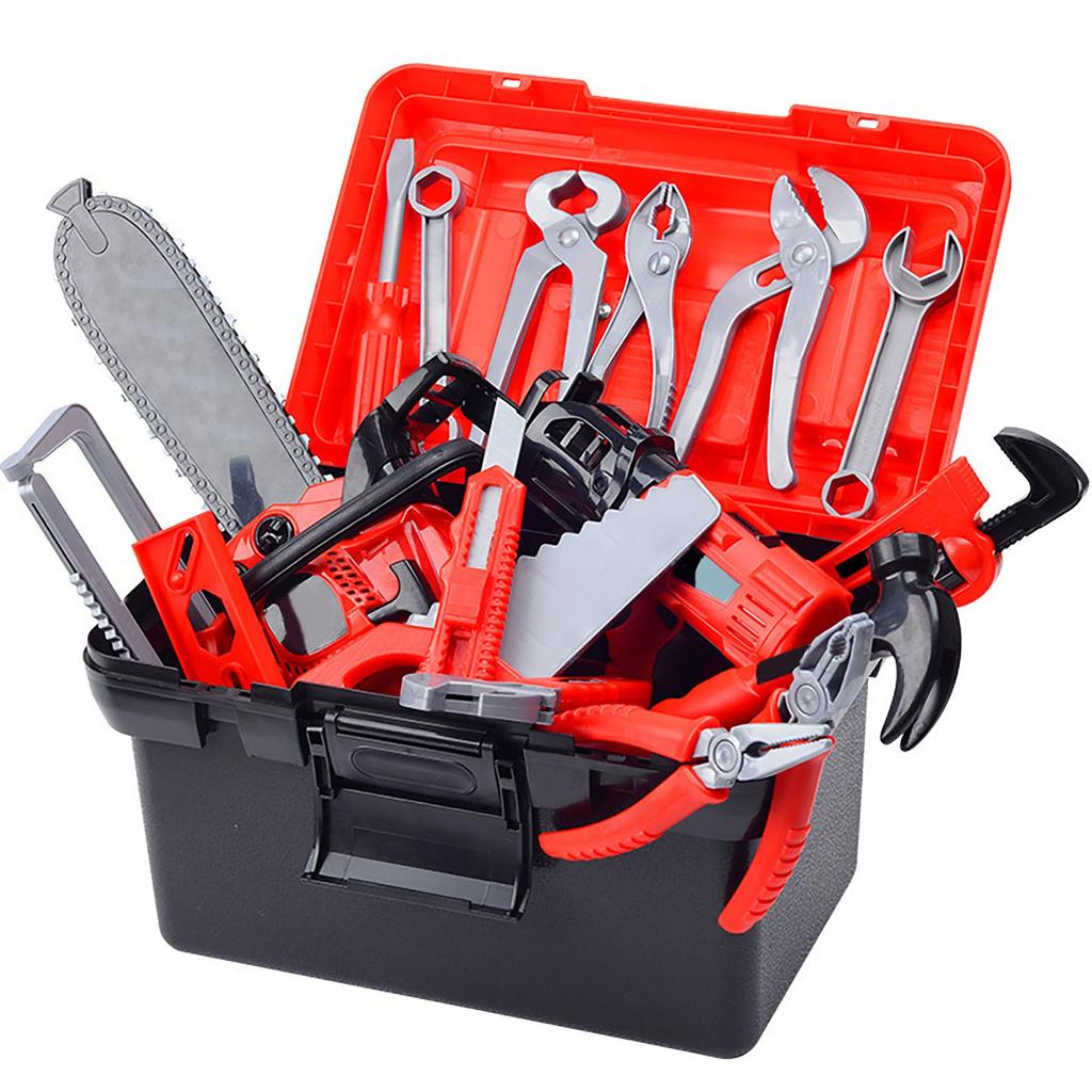 Детский набор инструментов с игрушечной дрелью, строительные инструменты с ящиком для инструментов и жилетом, игрушки для мальчиков 3–4 лет, подарки