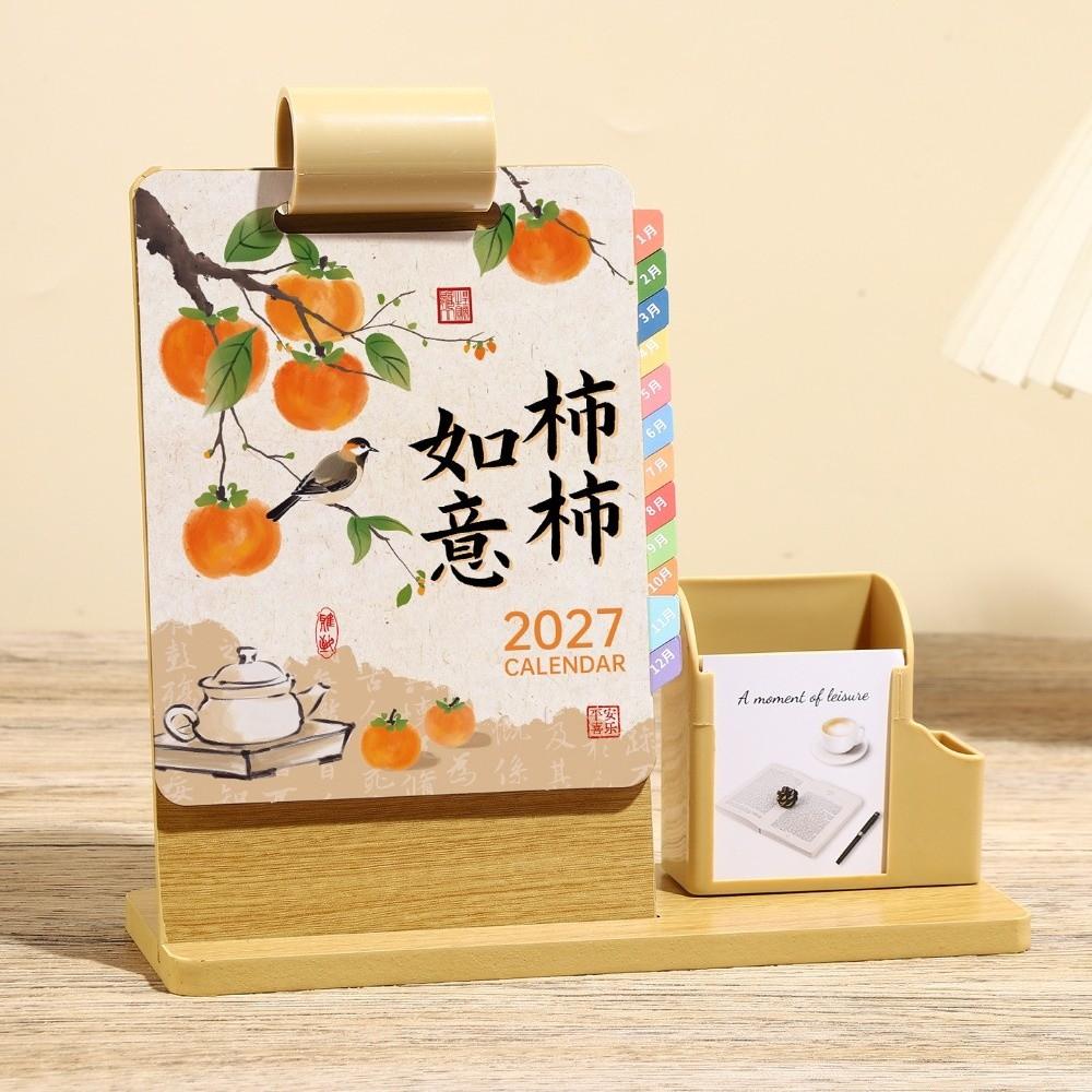 Multifunctional Pen Holder Calendar Pen Holder 2027 Calendar Organizer Business Gift