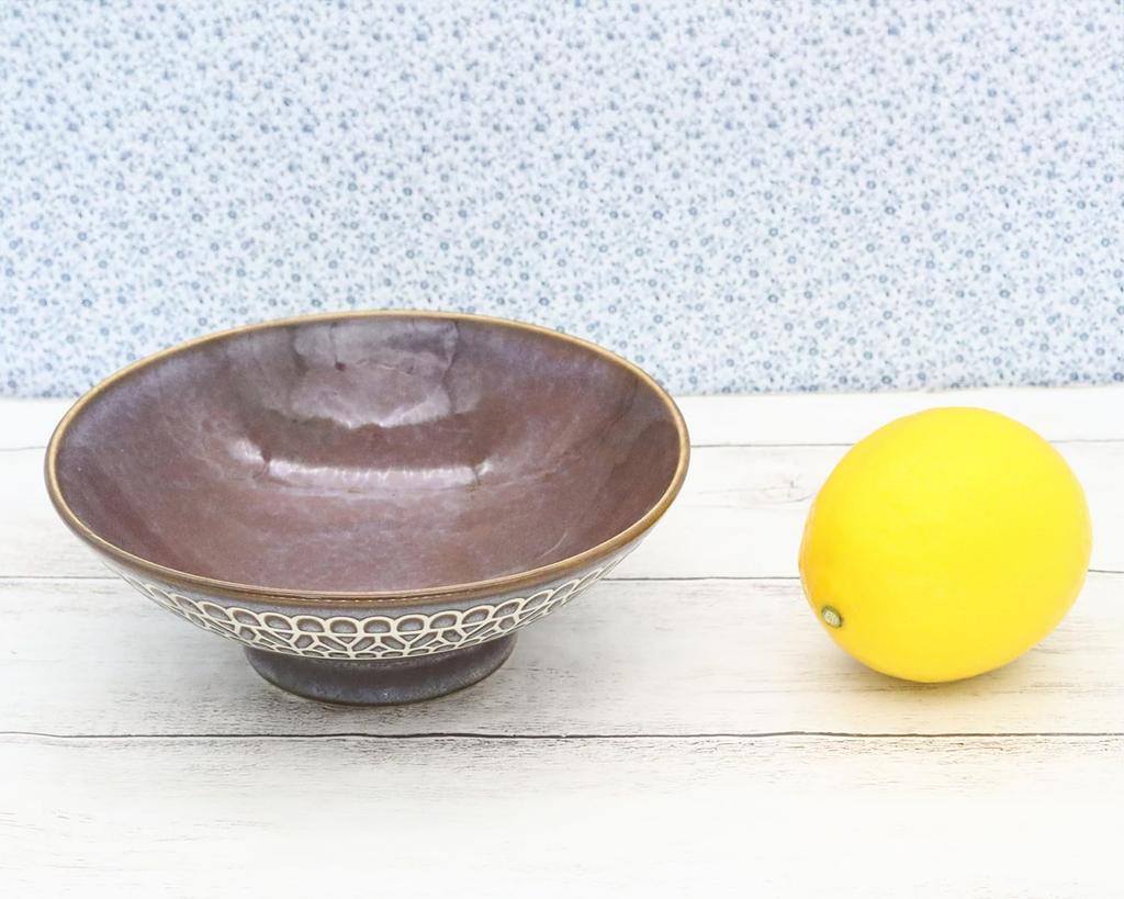 Castle Enterprises [15cm Shallow Bowl (Brown) Set of 10] Mino Ware Lace-Patterned Bowls for a Cute and Stylish Look. Recommended for Women.