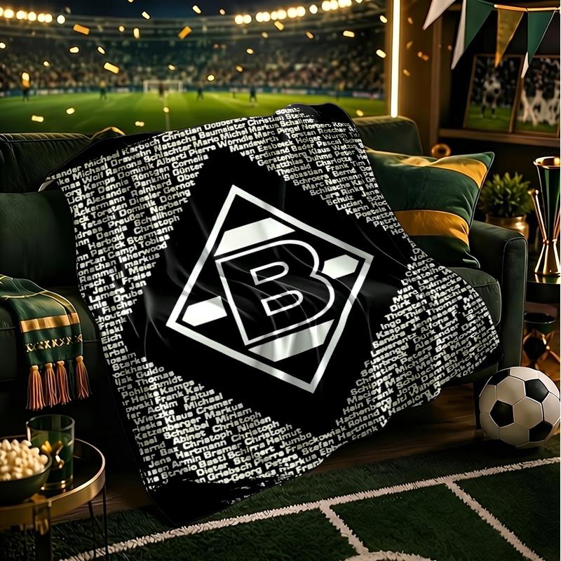 Green Black Borussia Blanket Lightweight Ideal Bedding Blanket Perfect for Travel, Camping, Living Rooms, Offices, Sofas, Fan Christmas gift