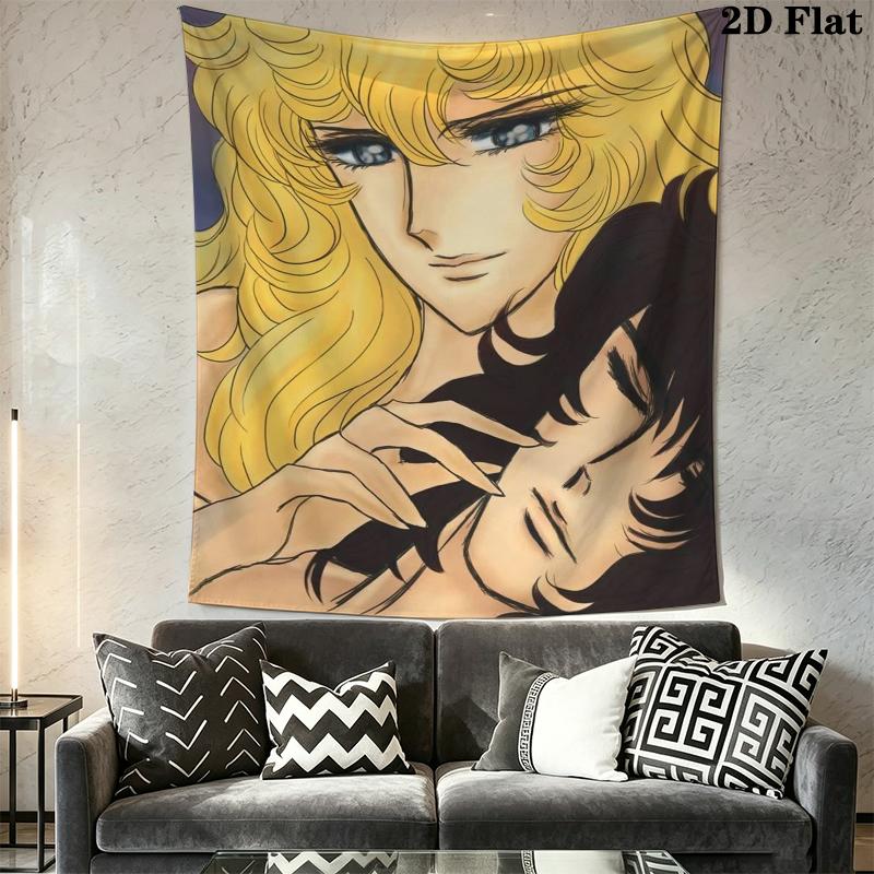 Versailles Rose Love Wall Tapestry Aesthetic Wall Hanging Printed Fabric Blanket Decorative Tapestries for Bedroom Living Room Home Decor
