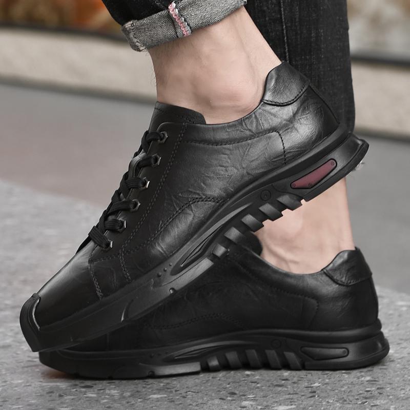 Модная мягкая повседневная обувь Удобные мужские кроссовки Нескользящая мужская трекинговая обувь Обувь для улицы Натуральная кожа Мужская деловая обувь