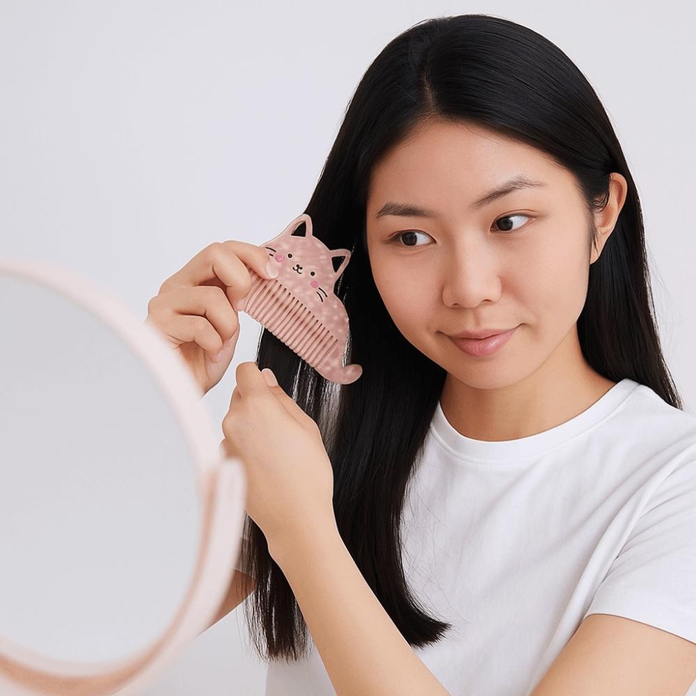 Cat Shaped Makeup Comb Wide Toothed Hairdressing Comb Portable Acetate Comb Barber Shop Salon