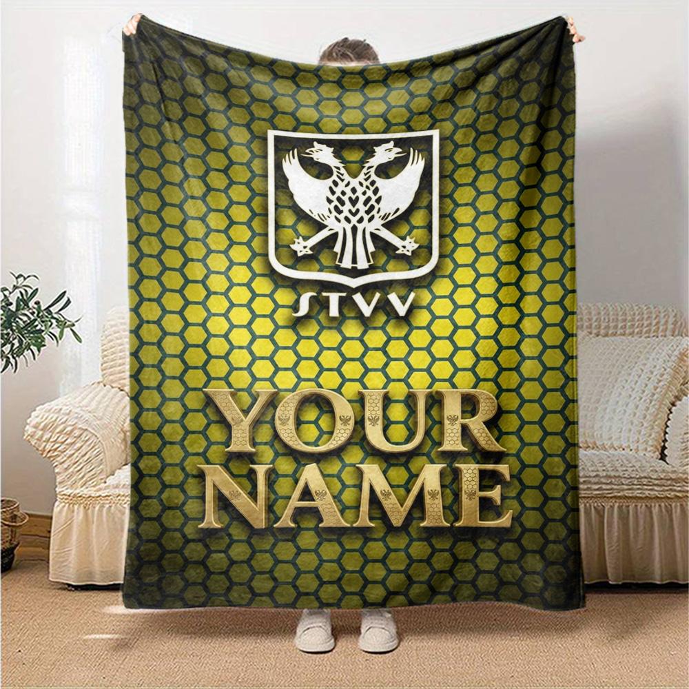 Name Custom Sint-Truidense VV Print Flannel Blanket High Quality Warm Comfortable Cover for All Seasons Perfect for Gifts Home Decor