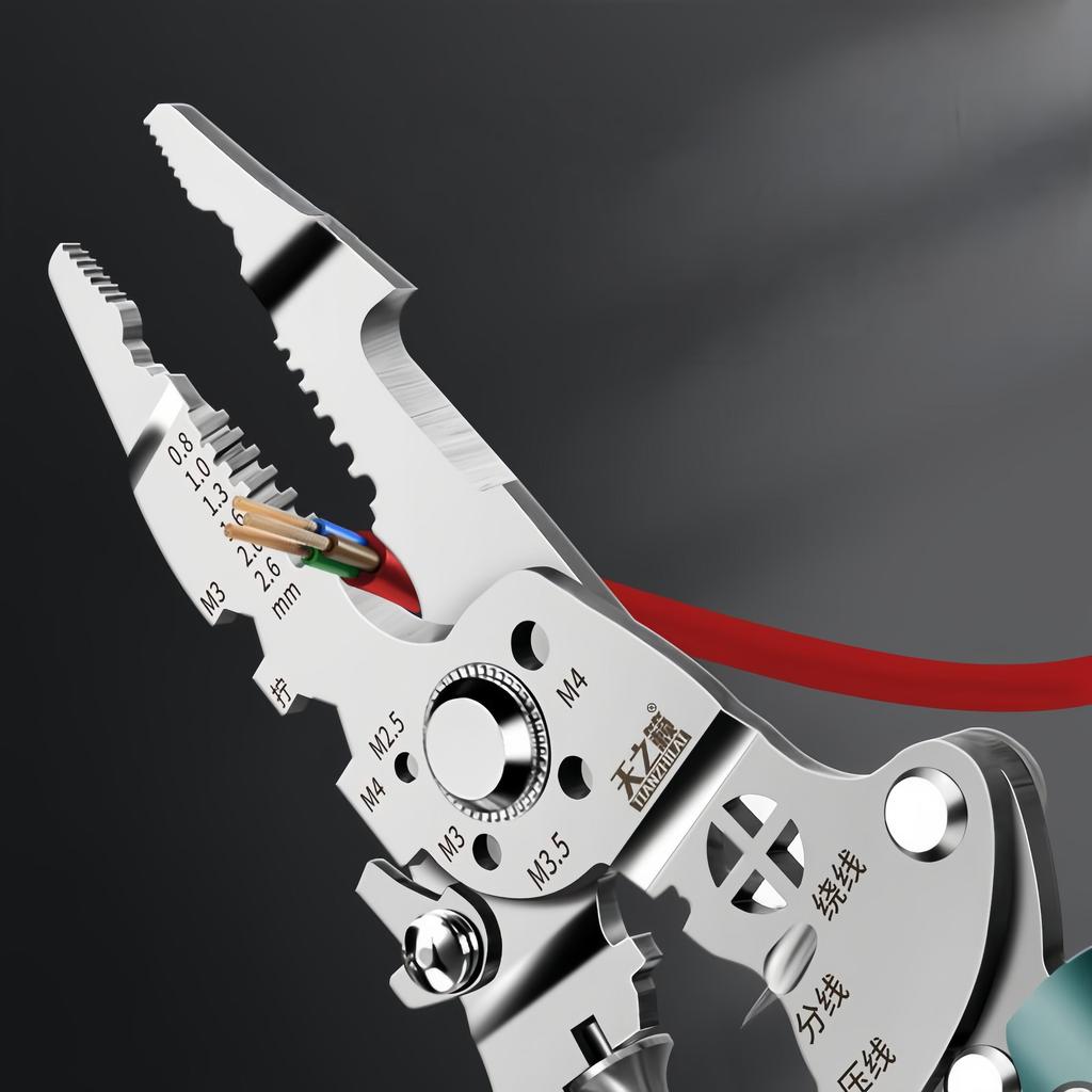 Многофункциональные кусачки 20 в 1 для электриков: Специальные складные клещи для зачистки проводов, кусачки для зачистки и протягивания проводов, расщепления и обжима проводов