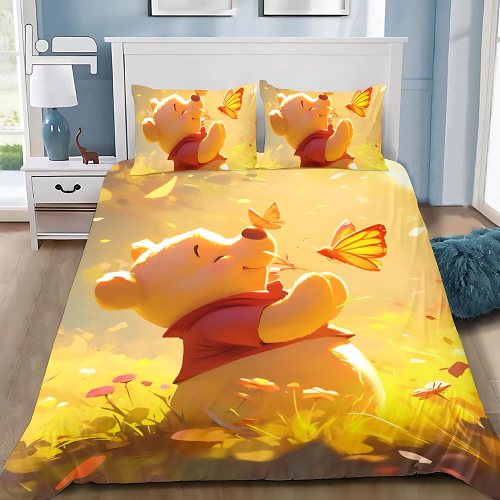 Winnie the Pooh Duvet Cover Pillowcase Adult Boy Girl Bedding Set Bedroom Decoration Children Gift Single Double Large