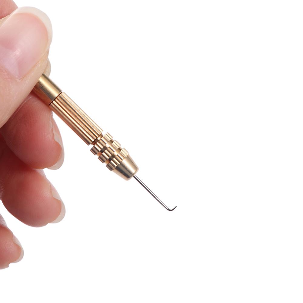 5pcs/set Golden Lace Wig Needles Copper Handle Wig Making Kit Ventilating Needles Professional
