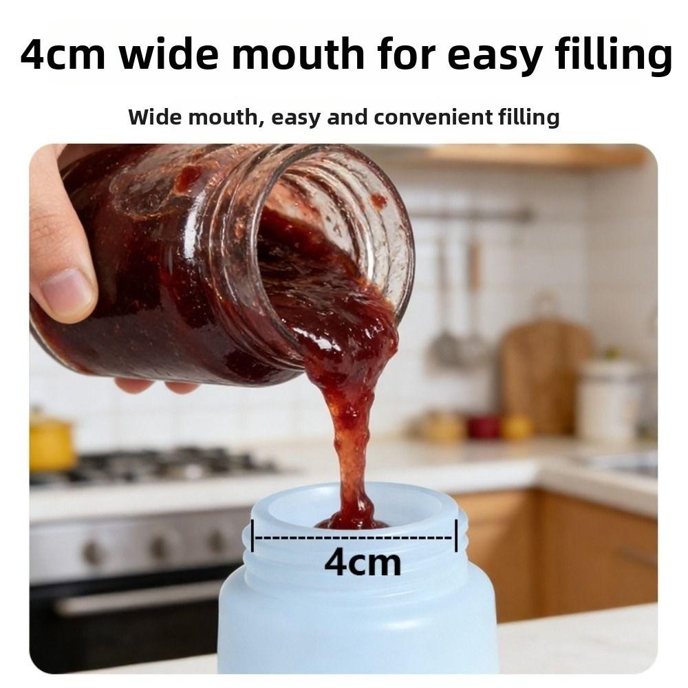 Transparent Sauce Dispenser 300ml Capacity Silicone Split Bottle Condiment Storage Jar BBQ Sauce