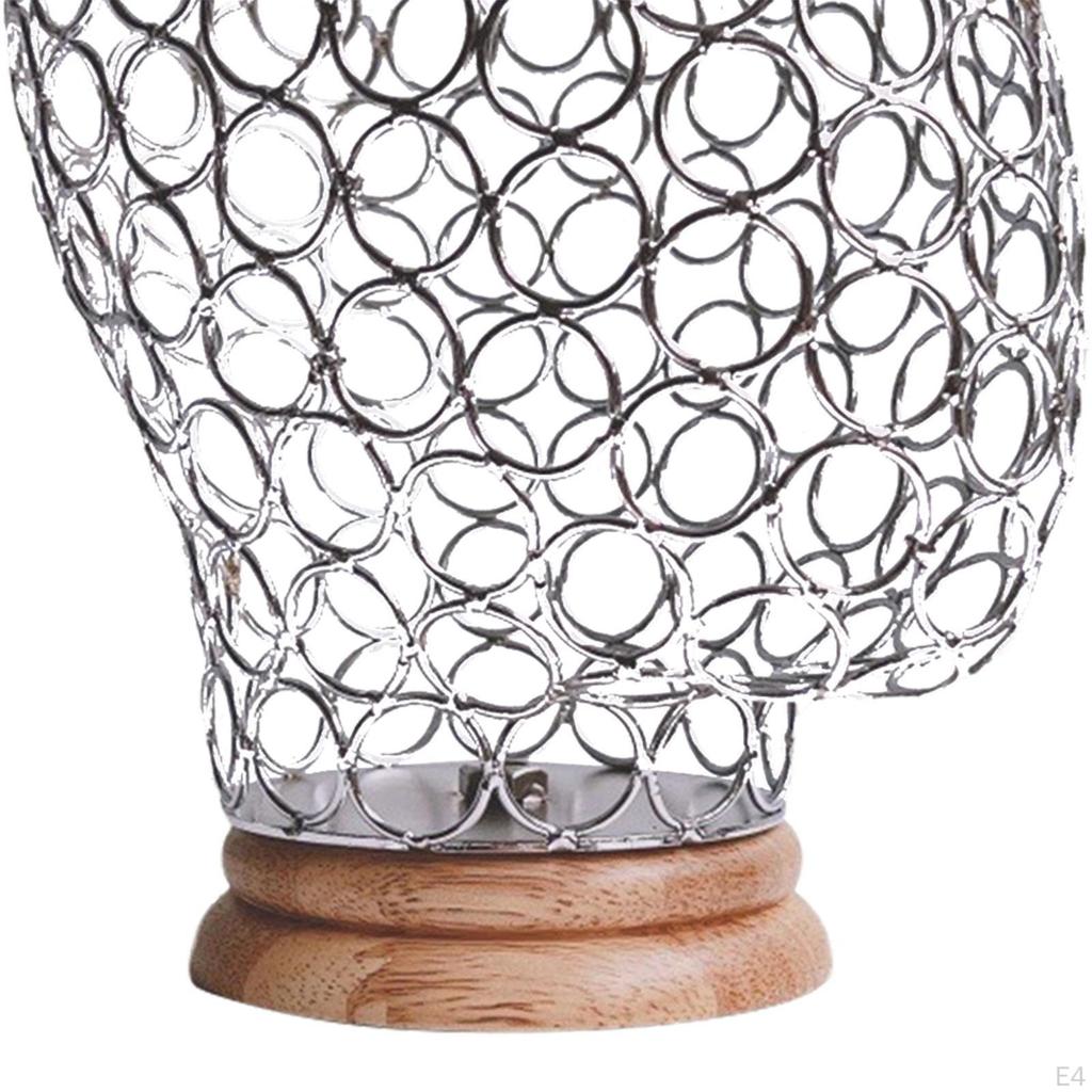 Hat Display Stand, Metal Hollow Mannequin Head with Wooden Base Wig Holder Stand for Caps,