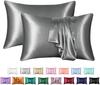 Satin Pillowcase Set Of 2 -  Silky Pillow Cases For Hair And Skin Pillow Covers With Envelope Closure, Similar To Silk Pillow Cases