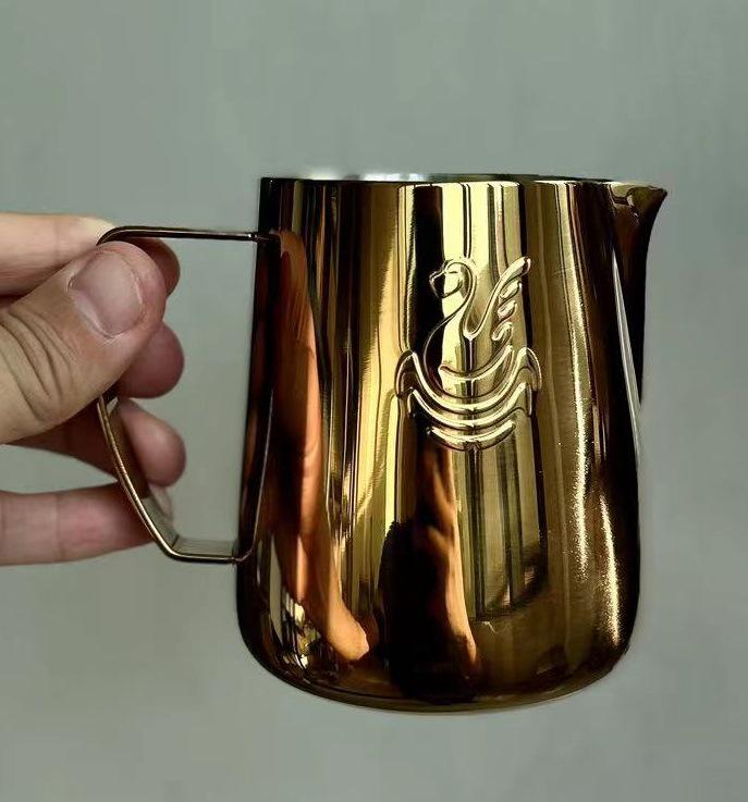 JIBBI Swan Latte Art Cup, 304 Stainless Steel, 400ml Milk Frothing Pitcher