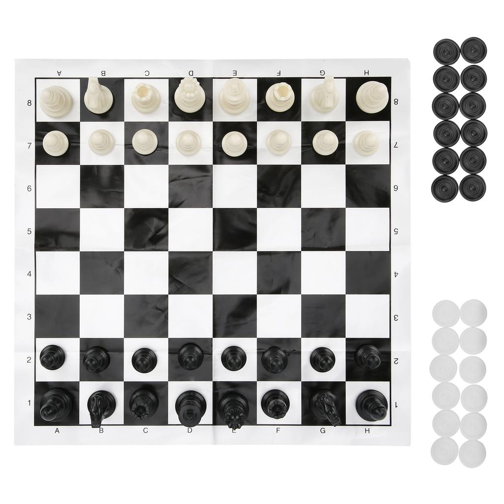 2 in 1 Travel Board Games Set Portable Chess and Checkers Set for Kids and Adults
