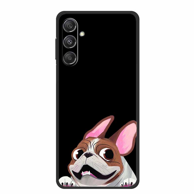 Чехол для Samsung Galaxy M36 A17 5G Цветок Черный Силикон Мягкая Задняя Крышка Для Samsung Galaxy S25 FE Plus Чехол для Телефона Coque Мультяшный