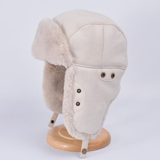 Unisex Winter Hat Thickened Fleece Lined Full Protection Windoroof Button Fasten Heat Retention Outdoor Skiing Skating Snowboarding Lei Feng Hat