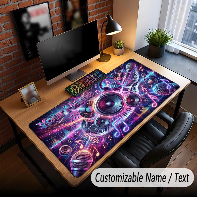 Music General Theme Custom Mouse Pad Personalized With Name Text Customized Desk Mat For Office Home Decor