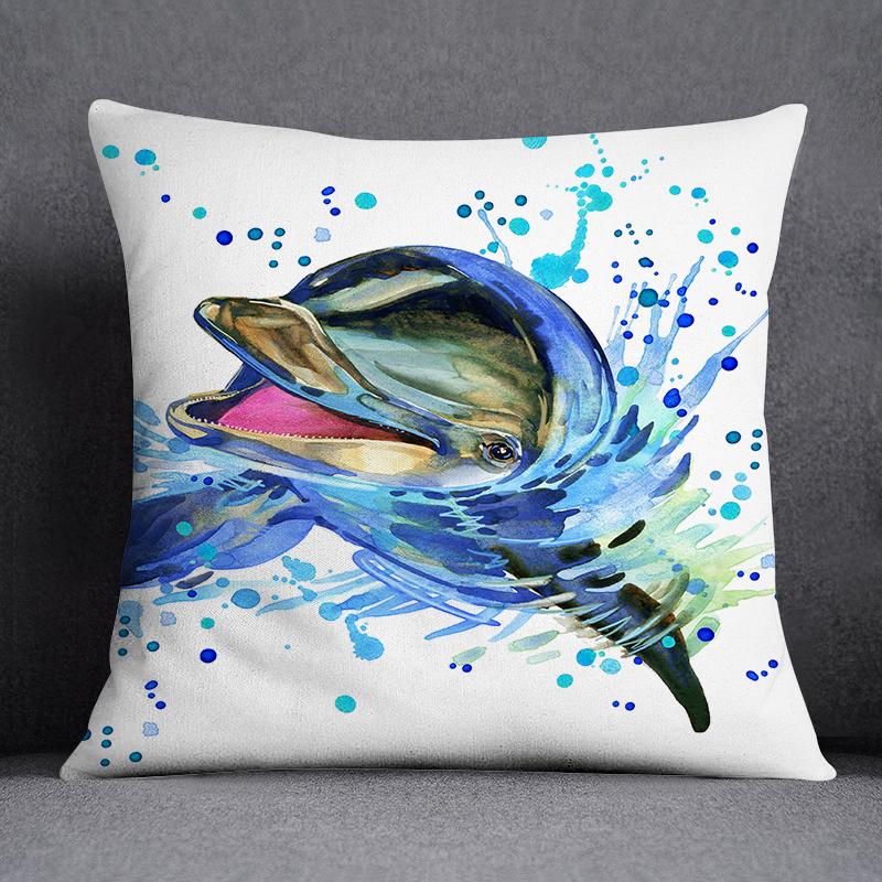 Наволочка с изображением морского животного и русалки, украшение для дома, квадратная наволочка, украшение для дома и офиса, наволочка