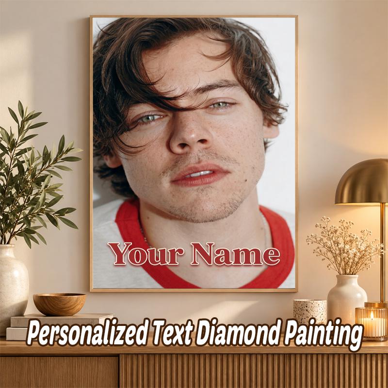 Harry Styles Custom Name Text 5D Diamond Painting Kit DIY Full Drill Diamond Art Decoration