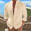 Весенне-осенняя повседневная рубашка, свободная мужская однотонная рубашка с длинным рукавом, рубашки на пуговицах, винтажные рубашки большого размера