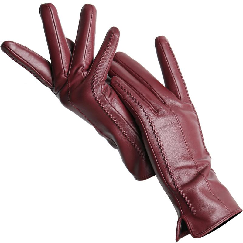 Fashion Women's Gloves Color Sheepskin Winter Warm Thin Touch Screen Gloves High Quality